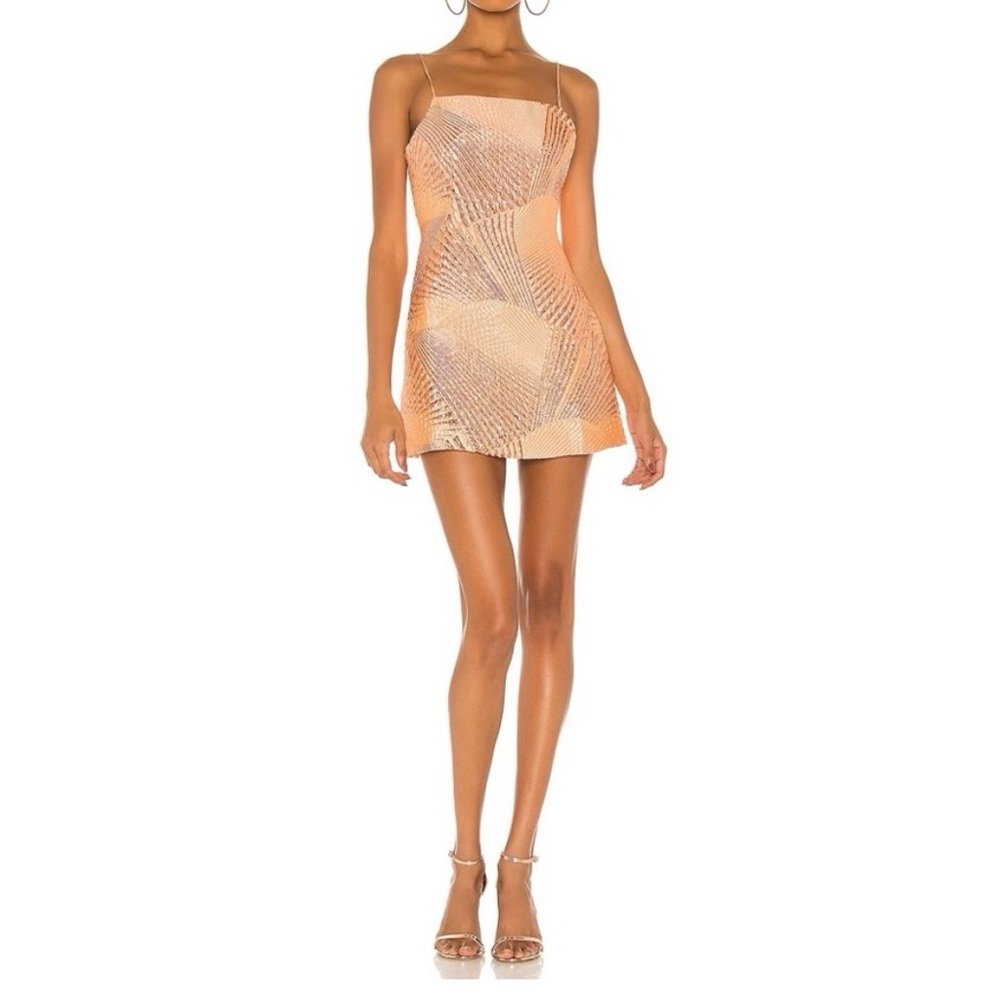 The Bar Peach Sequin Mini Dress